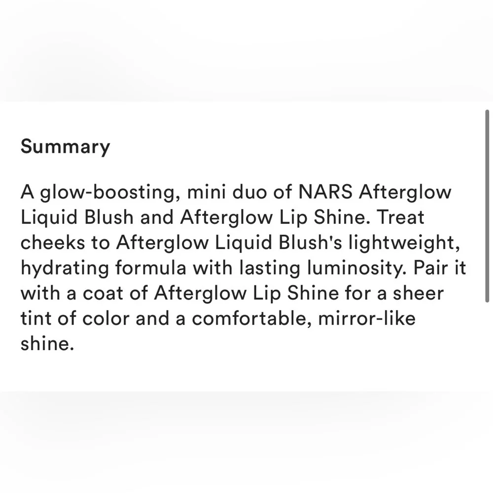New NARS Mini Afterglow liquid blush & lip shine duo Dolce Vita